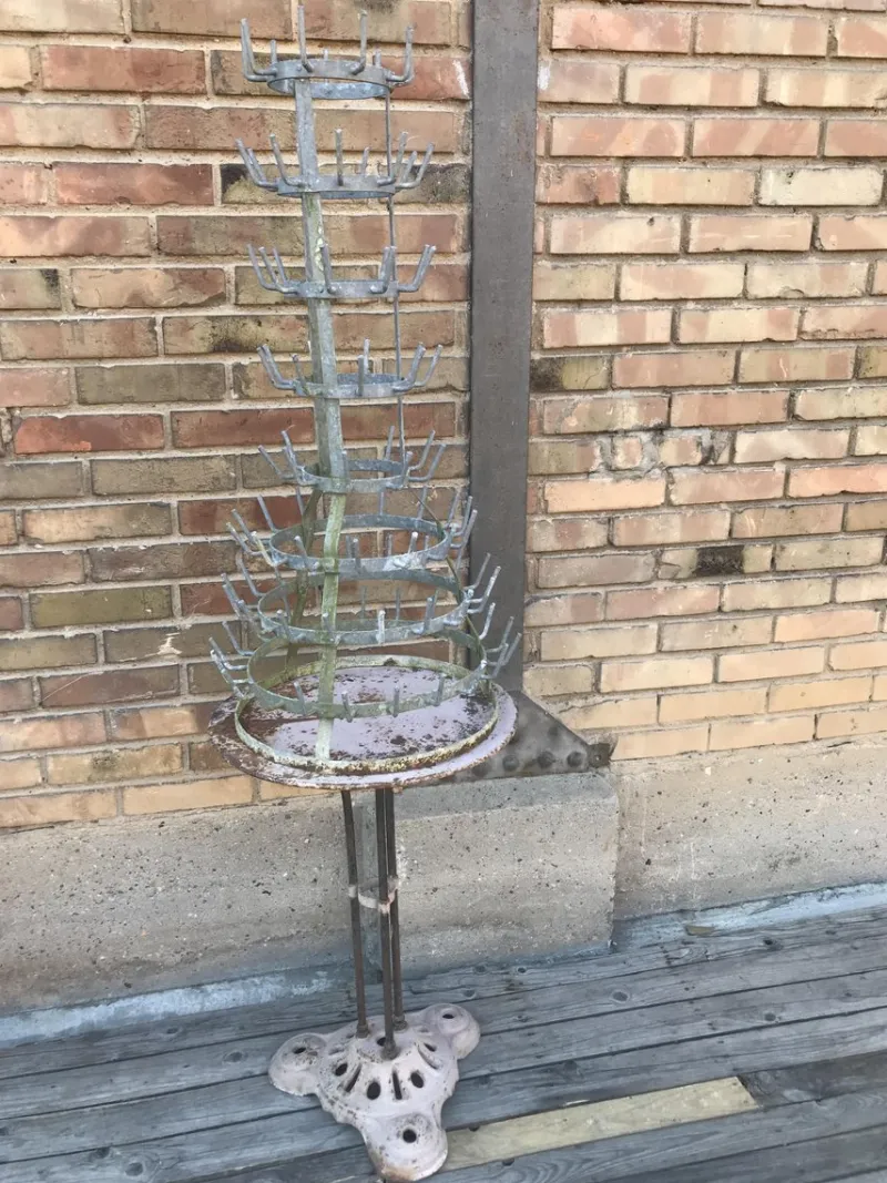 Sale Pamono Old Bottle Dryer in Galvanized Iron, 1930s