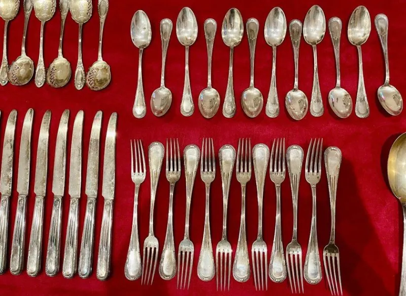 Pamono Olier and Caron Cutlery Set in Sterling Silver, Set of 183> Cutlery & Serving Utensils