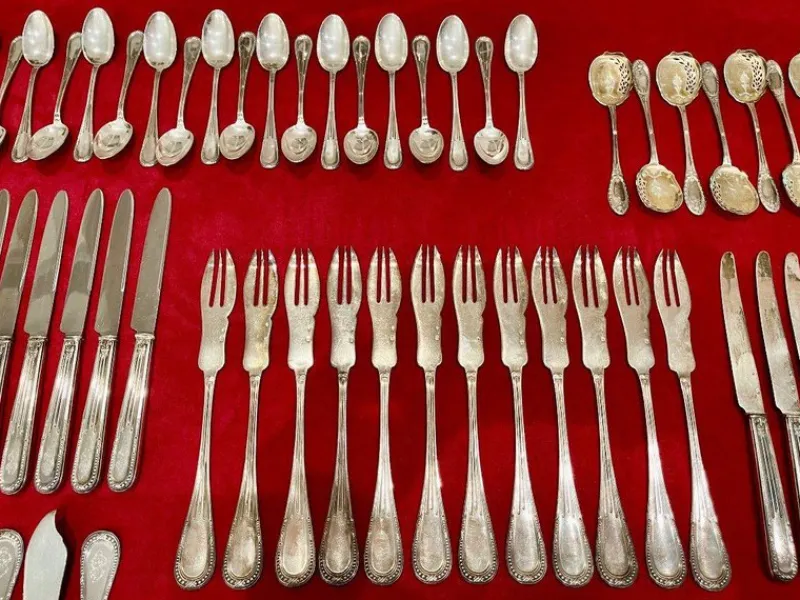 Pamono Olier and Caron Cutlery Set in Sterling Silver, Set of 183> Cutlery & Serving Utensils