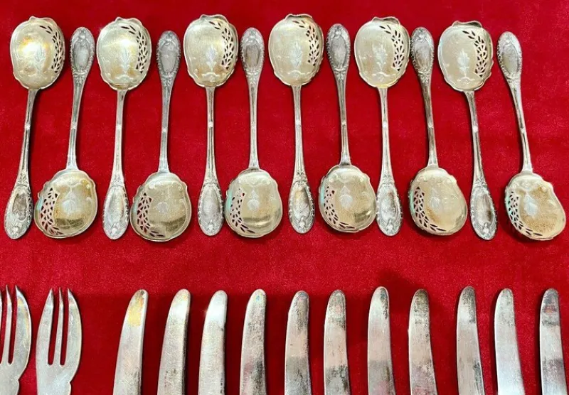 Pamono Olier and Caron Cutlery Set in Sterling Silver, Set of 183> Cutlery & Serving Utensils