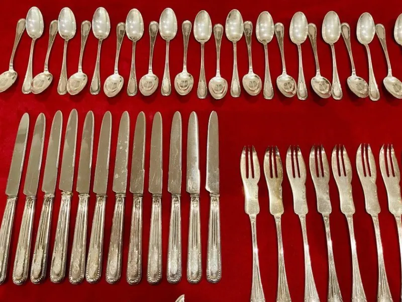 Pamono Olier and Caron Cutlery Set in Sterling Silver, Set of 183> Cutlery & Serving Utensils