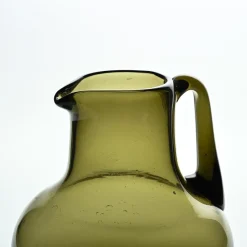 Pamono Olive Green Blown Glass Jug by Claude Morin, Dieulefit, 1976