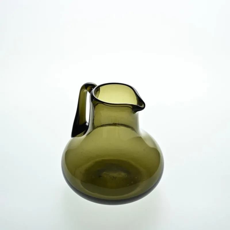 Pamono Olive Green Blown Glass Jug by Claude Morin, Dieulefit, 1976