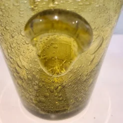 Pamono Olive Green Bubble Glass Ice Bucket by Biot, 1970><noscript><img width=