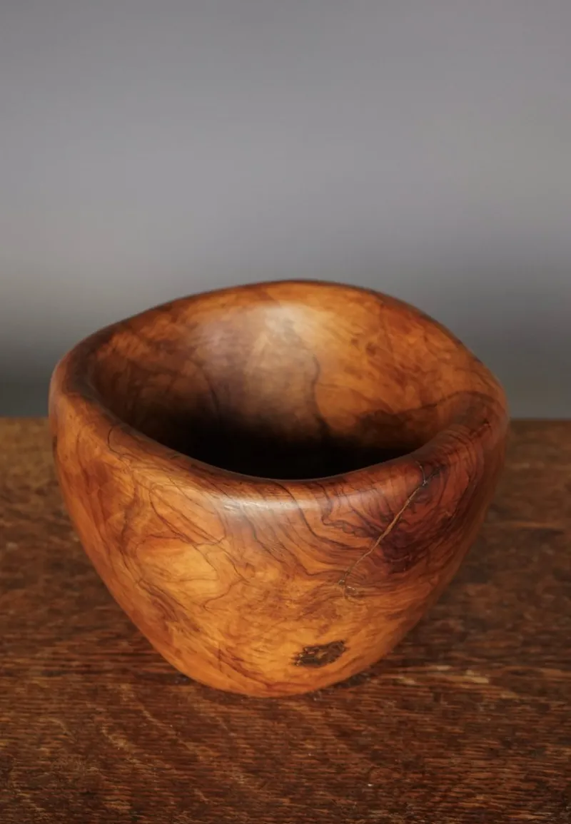 Discount Pamono Olive Wood Bowl in the style of Alexandre Noll, 1970s