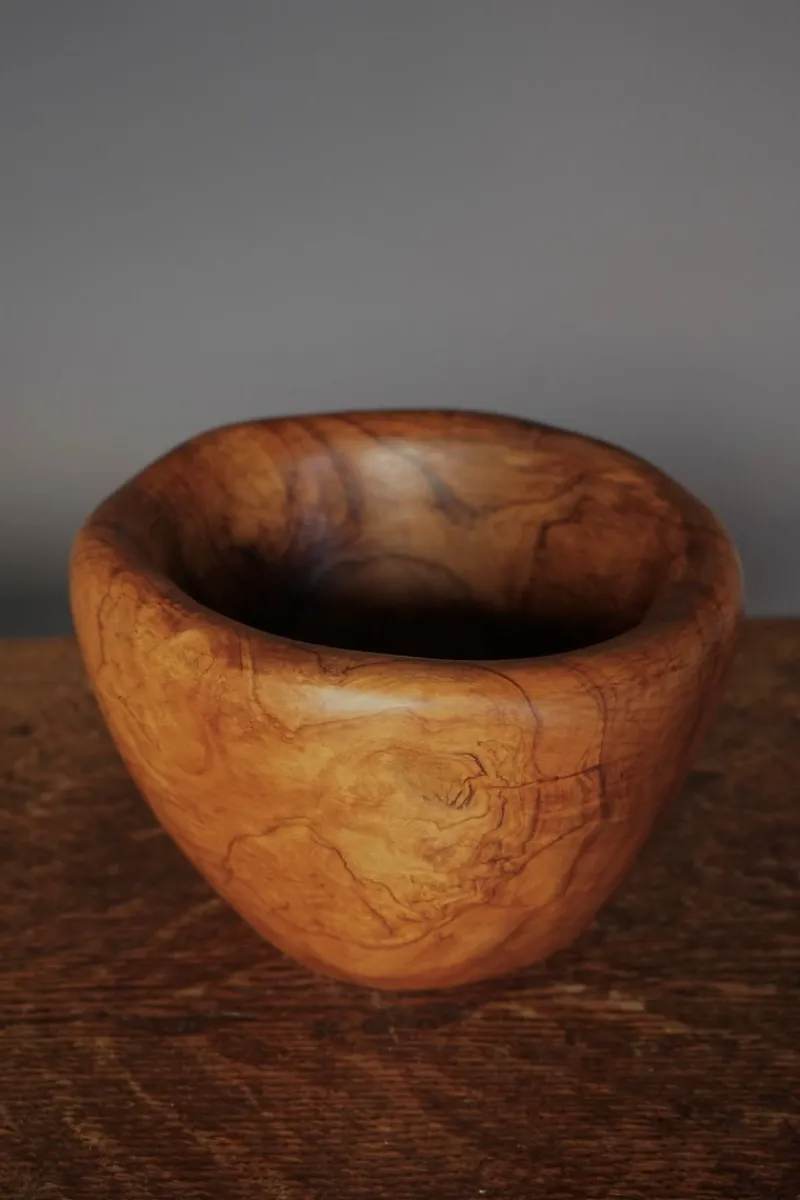 Discount Pamono Olive Wood Bowl in the style of Alexandre Noll, 1970s