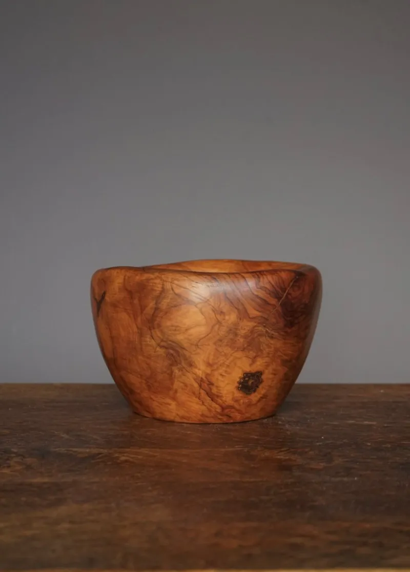 Discount Pamono Olive Wood Bowl in the style of Alexandre Noll, 1970s