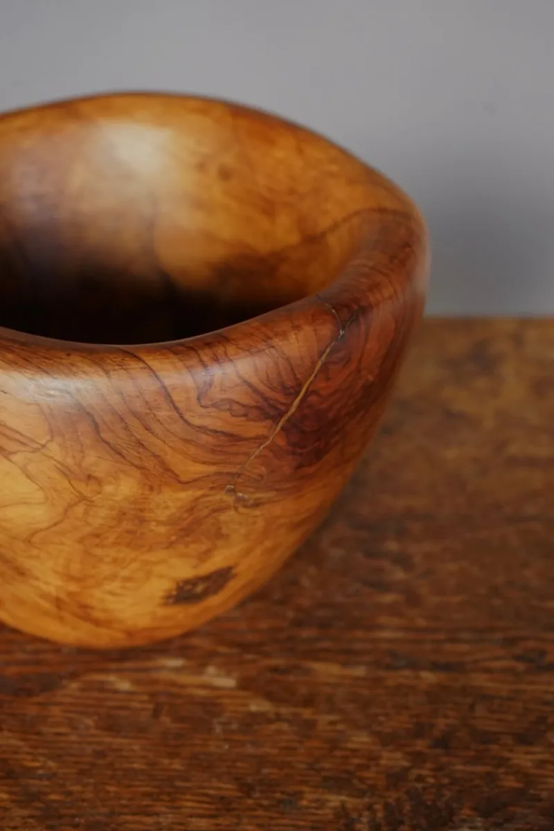 Discount Pamono Olive Wood Bowl in the style of Alexandre Noll, 1970s
