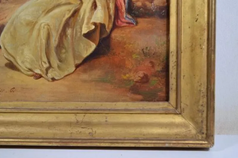 Pamono Olivier O (French 19th Century) “Woman Languid in a Garden” Oil on Canvas Signed and Dated 1865> Impressionist