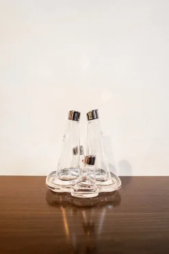 Online Pamono Olpe Model Oil and Vinegar, Salt and Pepper Set by Angelo Mangiarotti for Colle Cristallerie, 1986, Set of 5