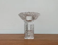 Pamono Olympics Glass Candle Holder by Lars Hellsten for Orrefors, Sweden, 1984> Candleholders