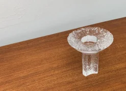 Pamono Olympics Glass Candle Holder by Lars Hellsten for Orrefors, Sweden, 1984> Candleholders