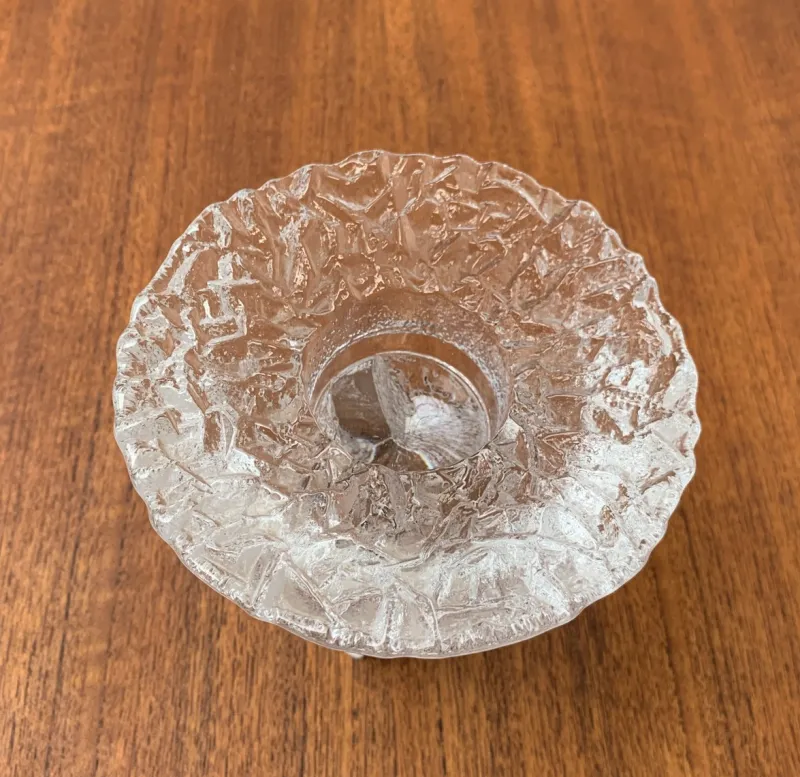 Pamono Olympics Glass Candle Holder by Lars Hellsten for Orrefors, Sweden, 1984> Candleholders