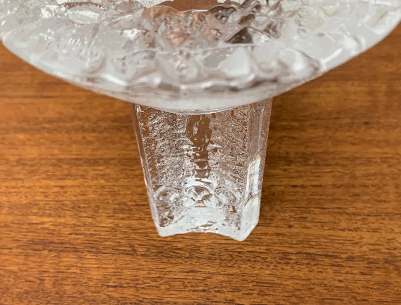 Pamono Olympics Glass Candle Holder by Lars Hellsten for Orrefors, Sweden, 1984> Candleholders