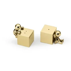 Pamono Omini Salt and Pepper Shakers with Polished Brass Finish, Set of 2> Salt & Pepper Shakers