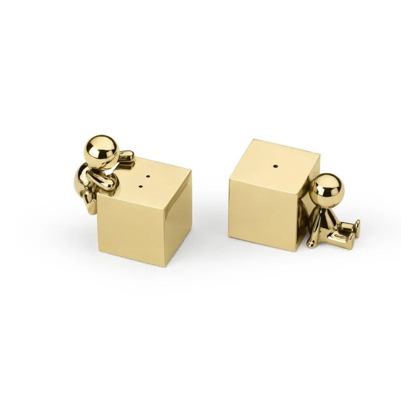 Pamono Omini Salt and Pepper Shakers with Polished Brass Finish, Set of 2> Salt & Pepper Shakers