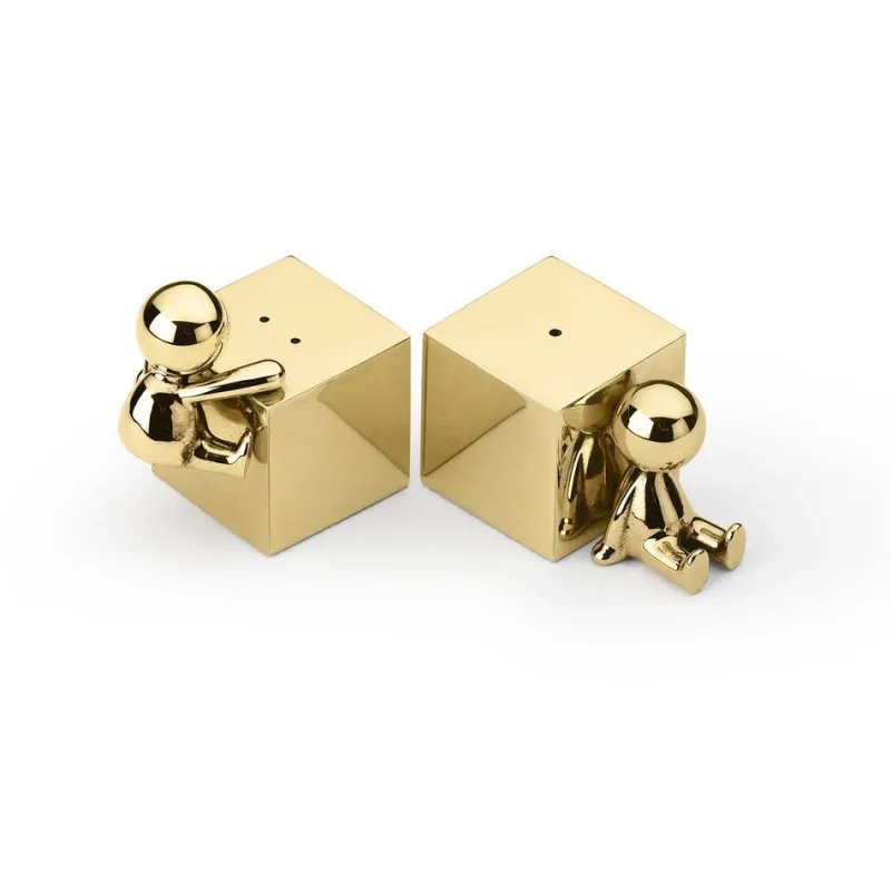 Pamono Omini Salt and Pepper Shakers with Polished Brass Finish, Set of 2> Salt & Pepper Shakers