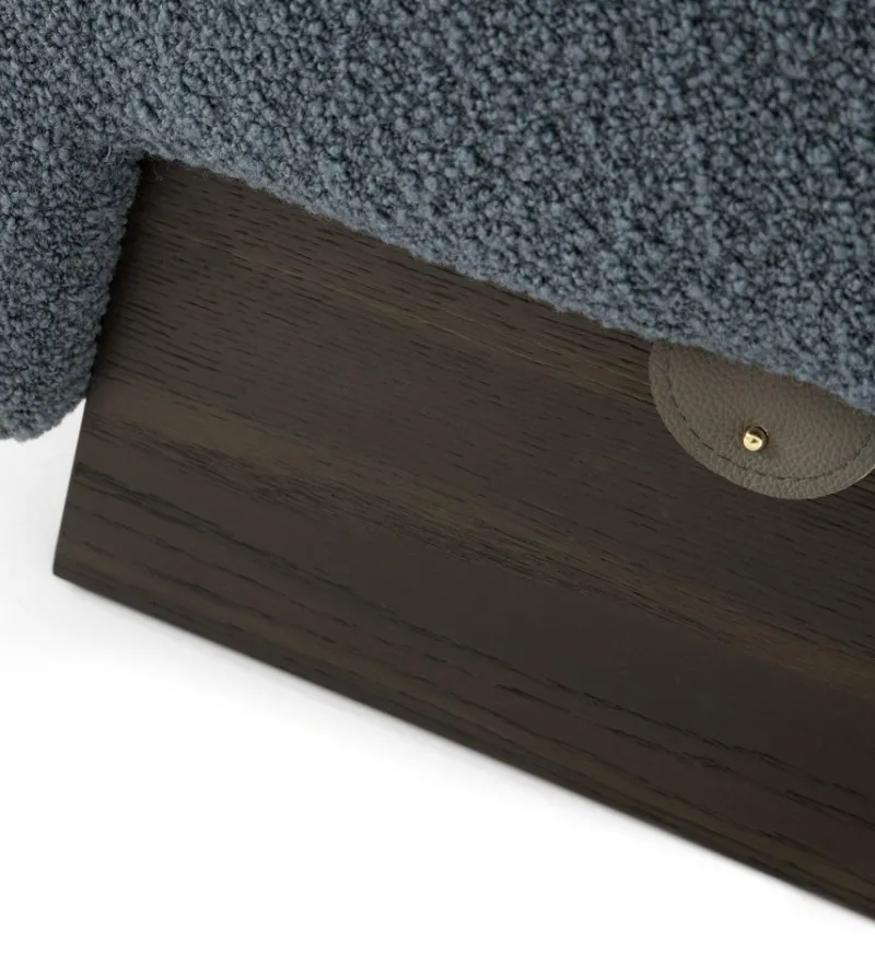 New Pamono Onigiri Wool and Laguna Oak Pouf by Morica Design