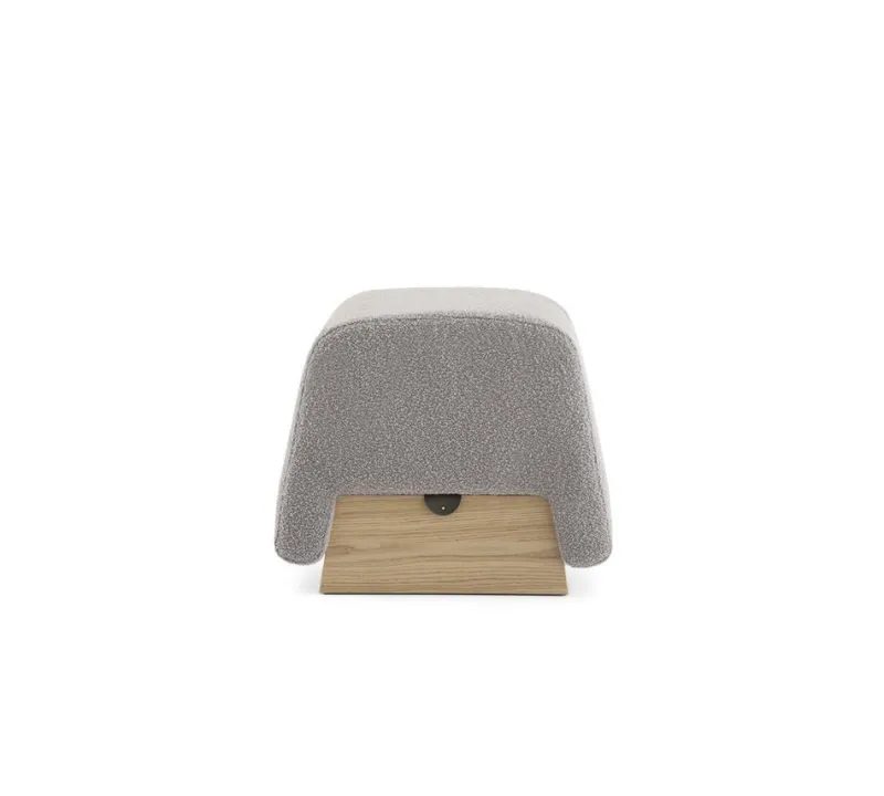 Pamono Onigiri Wool and Oak Pouf by Morica Design