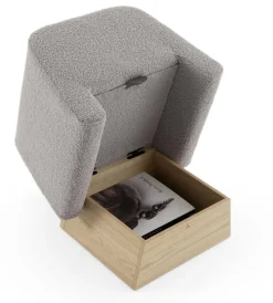 Pamono Onigiri Wool and Oak Pouf by Morica Design