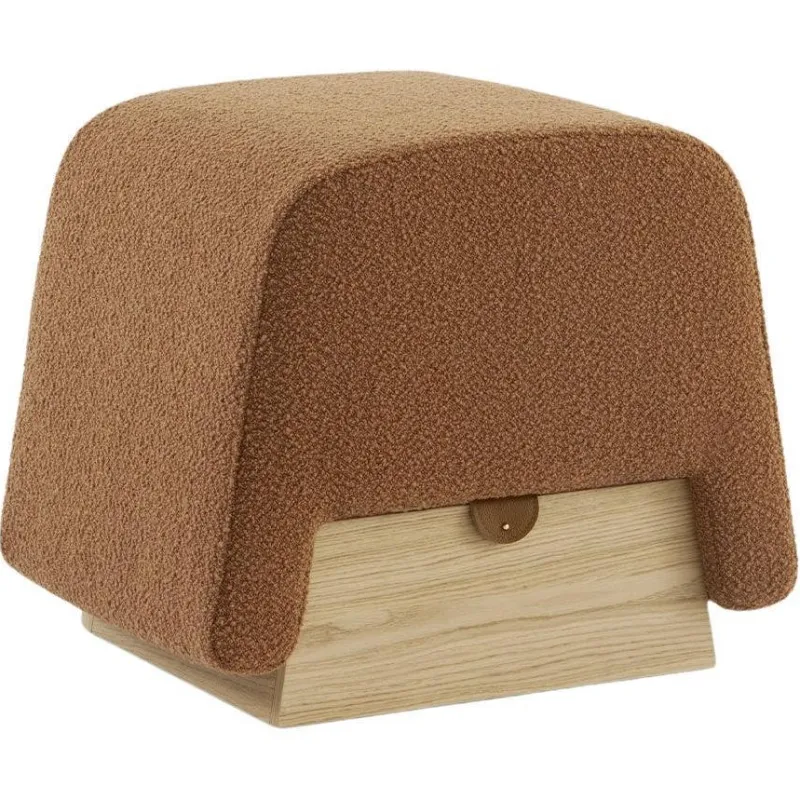 Pamono Onigiri Wool and Oak Pouf by Morica Design> Seating