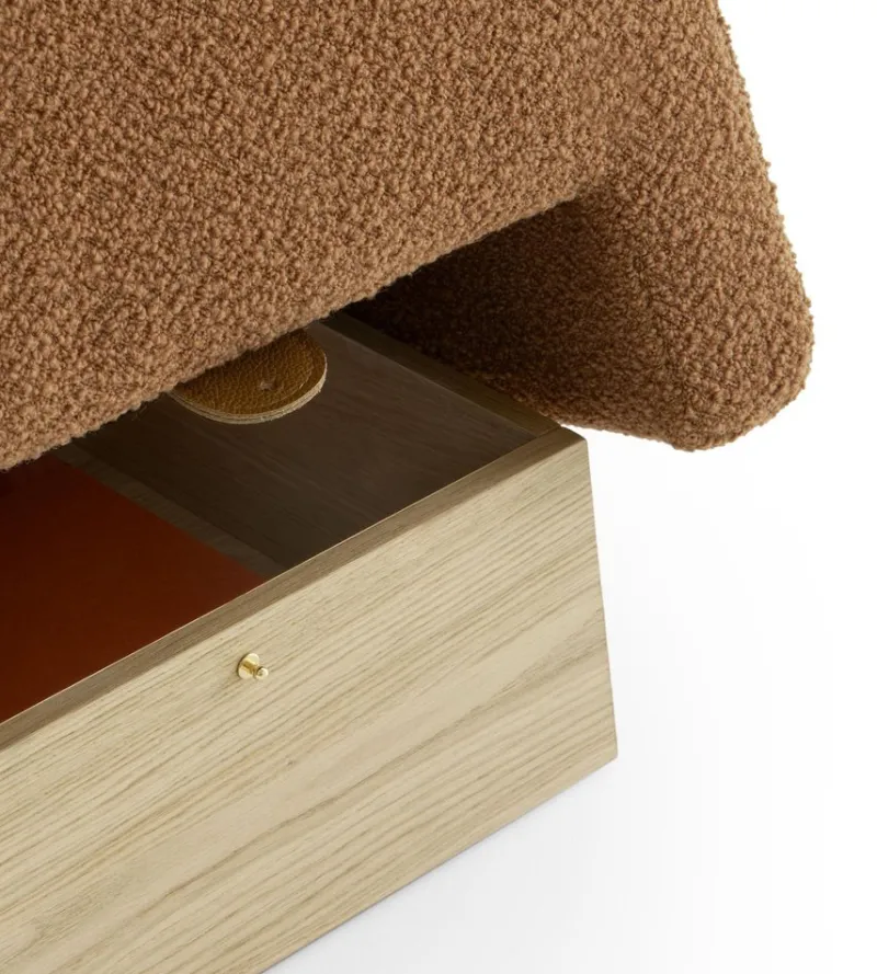 Pamono Onigiri Wool and Oak Pouf by Morica Design> Seating