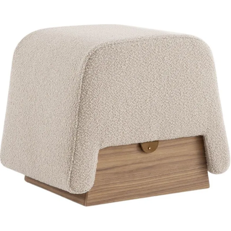 Discount Pamono Onigiri Wool and Walnut Pouf by Morica Design