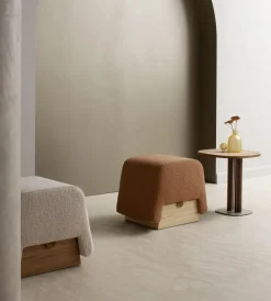 Discount Pamono Onigiri Wool and Walnut Pouf by Morica Design