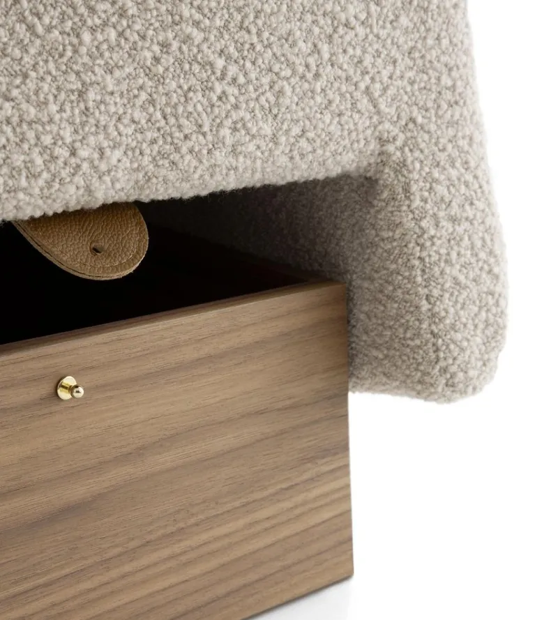 Discount Pamono Onigiri Wool and Walnut Pouf by Morica Design
