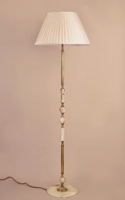 Pamono Onyx and Brass Floor Lamp by Marmo Lusso> Floor Lamps