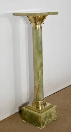 Pamono Onyx and Bronze Column, Late 19th Century><noscript><img width=