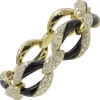 Pamono Onyx and Yellow Gold Link Bracelet with Diamonds> Bracelets