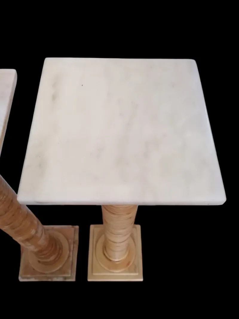 Pamono Onyx Columns Worked in Layers, 1920s, Set of 2> Pedestals And Columns