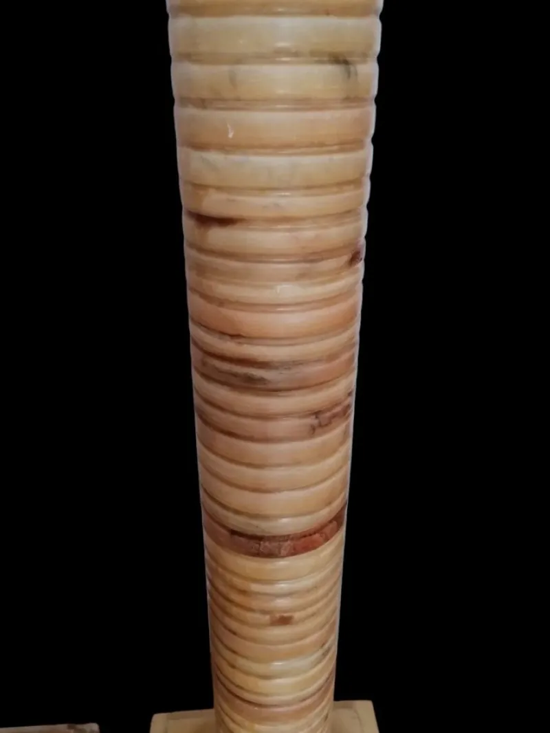 Pamono Onyx Columns Worked in Layers, 1920s, Set of 2> Pedestals And Columns