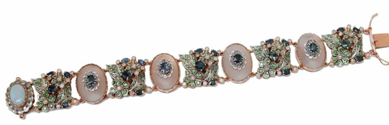 Pamono Opal, Rock Crystal, Tsavorite, Sapphire, Diamond, Gold and Silver Bracelet> Bracelets