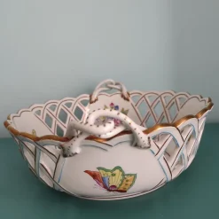Outlet Pamono Openwork Basket from Herend, 1970s