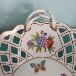 Outlet Pamono Openwork Basket from Herend, 1970s