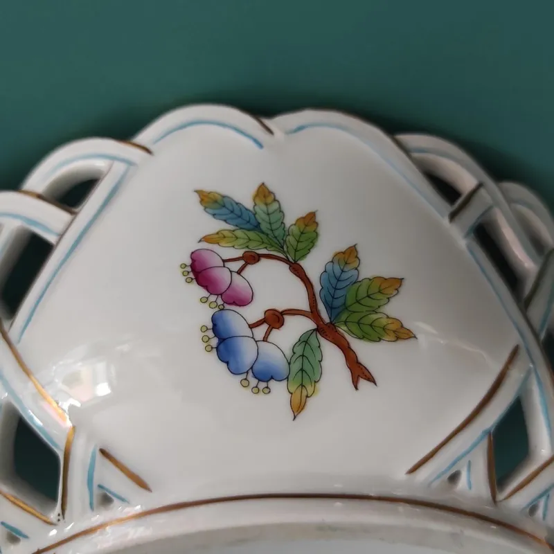 Outlet Pamono Openwork Basket from Herend, 1970s