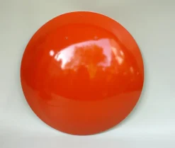 Pamono Orange and Light Beige Outdoor Mushroom Lamp from Bega, 1950s><noscript><img width=