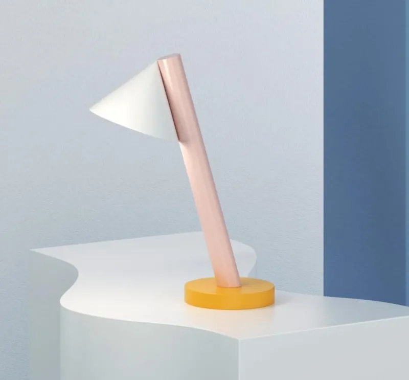 Pamono Orange and Pink Tube with Globes and Cones Desk Light by Atelier Areti> Table Lamps
