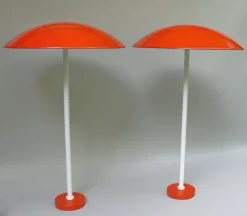 Hot Pamono Orange and White Mushroom Outdoor Garden Lamps from BEGA, 1950s, Set of 2