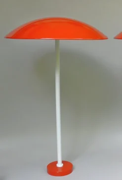 Hot Pamono Orange and White Mushroom Outdoor Garden Lamps from BEGA, 1950s, Set of 2
