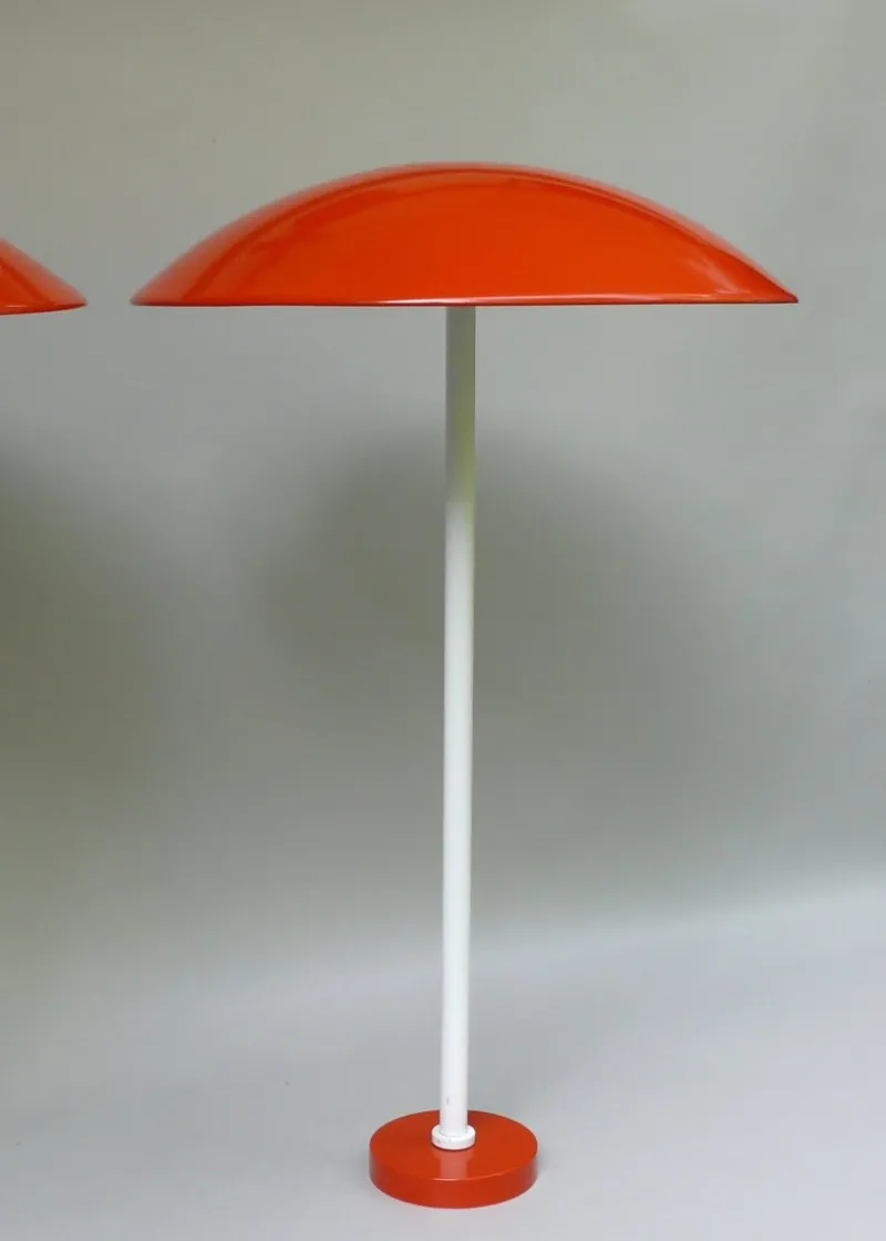 Hot Pamono Orange and White Mushroom Outdoor Garden Lamps from BEGA, 1950s, Set of 2