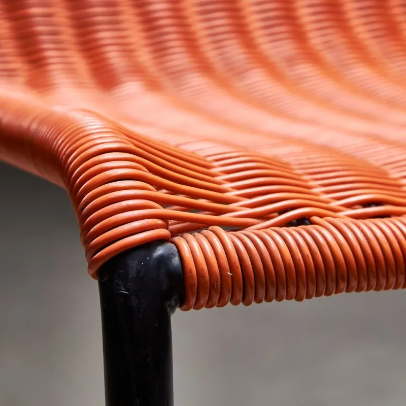 Clearance Pamono Orange Braided Cable Outdoor Chair, 1960s