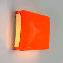 Pamono Orange Cnosso Wall Lamp by Angelo Mangiarotti for Artemide, 1960s> Wall Lights & Sconces