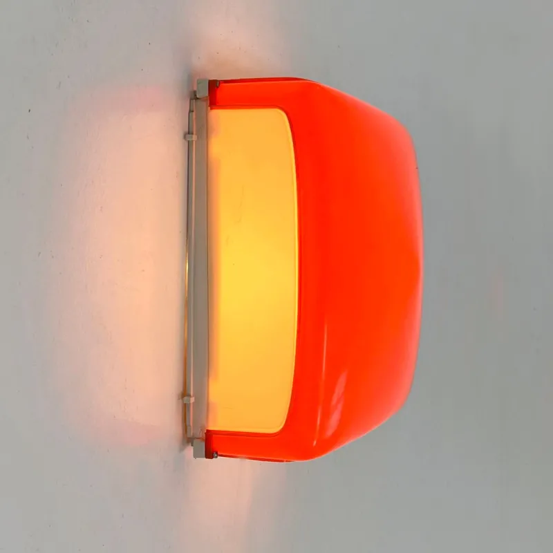 Pamono Orange Cnosso Wall Lamp by Angelo Mangiarotti for Artemide, 1960s> Wall Lights & Sconces
