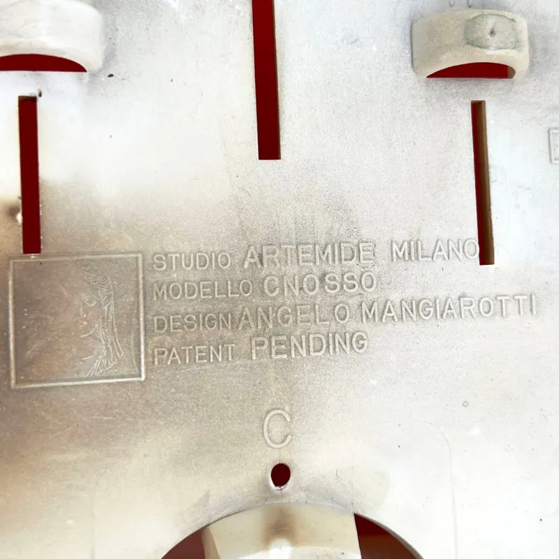 Pamono Orange Cnosso Wall Lamp by Angelo Mangiarotti for Artemide, 1960s> Wall Lights & Sconces