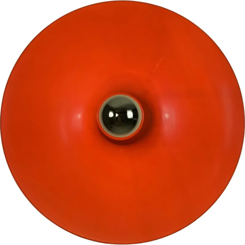 Sale Pamono Orange Disc Shape Flush Mount from Cosack, 1960s