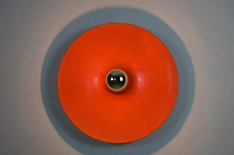 Sale Pamono Orange Disc Shape Flush Mount from Cosack, 1960s