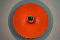 Sale Pamono Orange Disc Shape Flush Mount from Cosack, 1960s